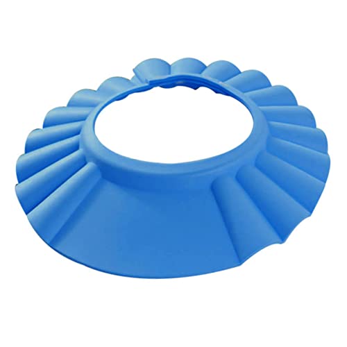 LOORGVEL 調節可能なベビーシャワーハット バスシャワーキャップ ベビーシャワーハット 伸縮性eva素材採用 防水設計 目に水が入らないシリコンスナップ調整 赤ちゃんと子供の入浴用保護用品 ブルー