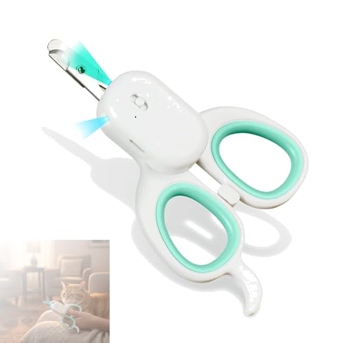 SYOSI Nail Clipper and Claw Trimmer with LED & UV Light for Dogs Cats Rabbits Small Animals Sharp Angled Blade for Precise Grooming