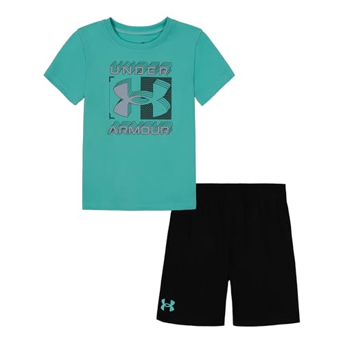 Image of Under Armour Boys' 2-piece Short Sleeve Graphic T-Shirt and Shorts Set, Lightweight & Breathable