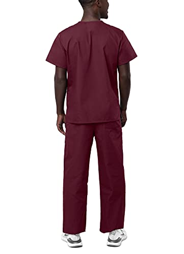 Adar Universal Unisex Scrubs - Unisex Drawstring Scrub Set - 701 - Burgundy - S #TOP1