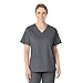 WonderWink Women's Wonderwork V-Neck Scrub Top, Pewter, Small
