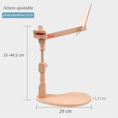 Miniatura 4 de Roseflower Soporte De Punto De Cruz De Madera, Soporte De Aro Giratorio Ajustable Con Aros Para Bordado, Bastidor De Bordado De Escritorio, Soporte Anillo Para Costura, Diy Labor De Aguja 5