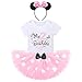 Kleinkinder Baby Mädchen Mein 2. Geburtstag Outfit Minnie Maus Kostüm Gepunktet Tütü Rock Baumwolle Kurzarm Body Strampler mit Ohr Stirnband 3tlg Sommer Bekleidungsset Rosa - 2. Geburtstag 2 Jahre