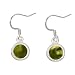 Recycled Vintage Wine Bottle Bottle Olive Green Glass Color Dot Earrings