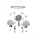 Swetup Baby Mobile Windspiel, Baby Mobile Krippe, 3D Wolken Mobile Babybett, Hängende Bettglocke Mobile, Baby Windspiel Holz, Babybett Mobile Junge mit Filzbällen für Kinderzimmer Kinder Bett Dekor