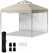 Amazon | CYFIE ワンタッチ タープテント 3mx3m サイドシート1枚付 風