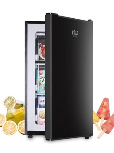 Krib Bling 3.0 Cu.ft Upright Freezer with 3-Grade Temperature Control, Mini Freezer with Wire Shelves, Suitable for Basement, Office, Black