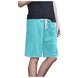 Pantalones de pierna ancha para mujer, pantalones de lino, cintura alta, cintura elástica, pantalones con bolsillos, pantalones largos casuales, holgados, pantalones cómodos, pantalones largos de