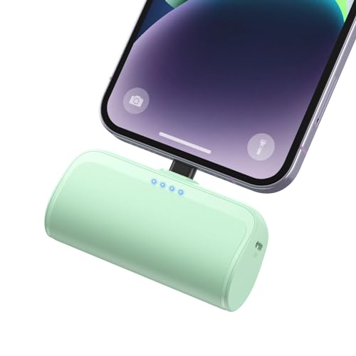 Mini Portable Charger Power Bank for iPhone,5200mAh Portable Phone Charger, Ultra-Compact PD Fast Charging Battery Pack Compatible with iPhone 14/14 Plus/Pro Max/13/12/12 Mini/11/XS/XR/X/8/7/6/6s