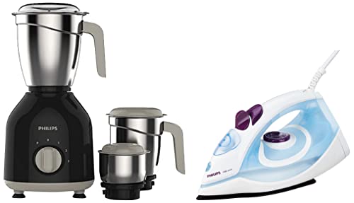 Image of PHILIPS Hl7756 /00 750-Watt Mixer Grinder + Philips Gc1905 1440-Watt Steam Iron, Black
