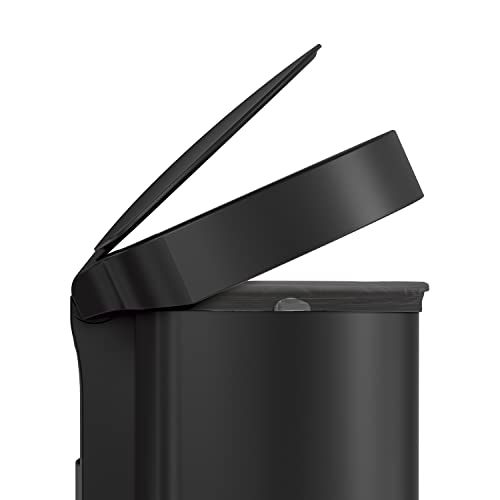 Image of simplehuman 45L semi-Round Sensor can, Matte Black Steel
