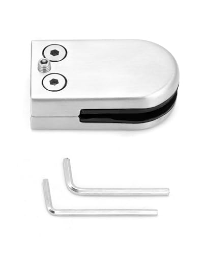 QWORK® 6 Stück Edelstahl Glasklemmen glashalter für Balustraden, Treppengeländer und Handläufe, Geeignet für 6-8 mm Glasdicken