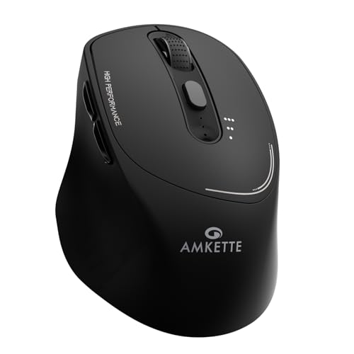 Image of Amkette Hush Pro Epic Rechargeable Wireless Mouse /Bluetooth Mouse | 3 Device Connectivity (2xBT&2.4G)| 2400 DPI |Silent Switches| Premium Ergonomic Design Type C Charging | Black