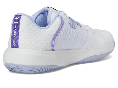 New Balance New Balance Men's 696 V6 Hard Court Tennis Shoe, White/Grey/Dusk Shower, 12.5
