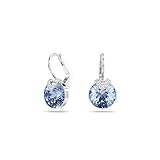 Swarovski Pendientes Bella V, Cada Pendiente Bañado en Rodio y con un Cristal de Talla Redonda en Azul, Pendientes de la Colección Bella, Talla redonda, Azules, Baño de Rodio