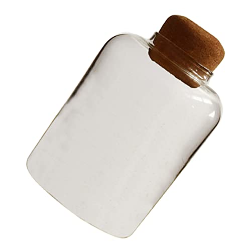 1個 コルク保存瓶 ふた付きミニコンテナ ムースジャー ふた付きプリン容器 ヨーグルトの容器 食品保存容器 シリアル容器 ヨーグルトの透明な瓶 クリア ボトル高ホウケイ酸耐熱ガラス