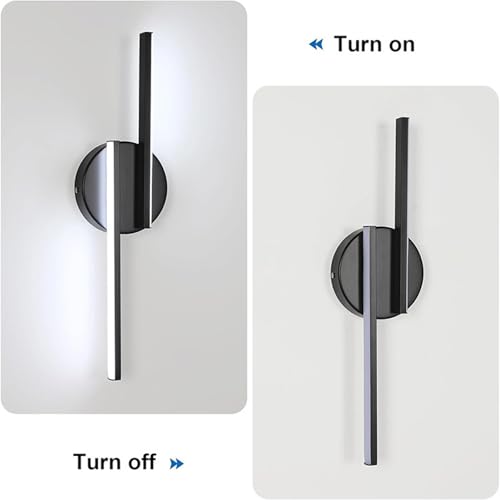 Lámpara de pared LED interior de diseño rectangular negro y luz cálida 6