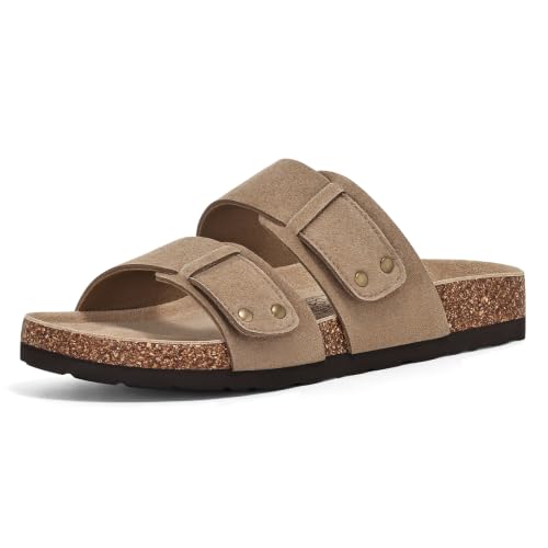 Image of KIDMI Women's Cork Footbed Casual Summer Sandals with Mild Arch Support