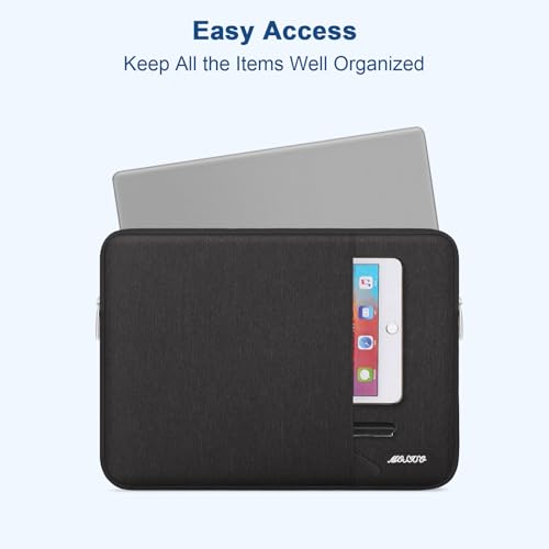 Image of MOSISO Laptop Case 15 inch, 15 inch Laptop Sleeve Compatible with MacBook Air 15 M4 A3241 M3 A3114 M2 A2941 2025 2024 2023,Dell XPS 15,Polyester Vertical Computer Sleeve Bag with Pocket, Black