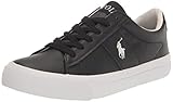 POLO RALPH LAUREN Boys Sayer Black Smooth/Paprwh Pp Sneaker, Black/Paperwhite, 13.5 Toddler US