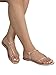 GORGLITTER Women's Metallic Strappy Flat Sandals Open Toe Dressy Summer Beach Thong Slides Gold 9