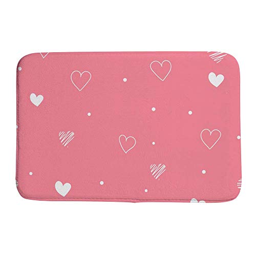 Tapis de douche cœurs blancs cadeau Saint-Valentin pour la maison
