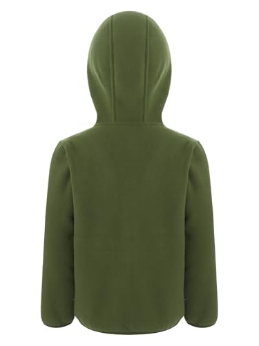 Kids Girls Boys Fleece Coat Long Sleeve Hooded Jacket with Pockets Outerwear Fall Winter Causal Daily Wear2