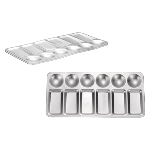 Paleta rectangular de 12 pozos de aluminio para óleo acuarela y suministros de artista 2