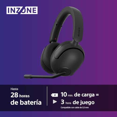 Miniatura 5 de Sony INZONE H5 - Auriculares inalámbricos para Juegos, Sonido 360 Espacial para Juegos, Asiento cómodo, 28 Horas de duración de la batería, Baja latencia, micrófono Compatible con AI, PC y PS5