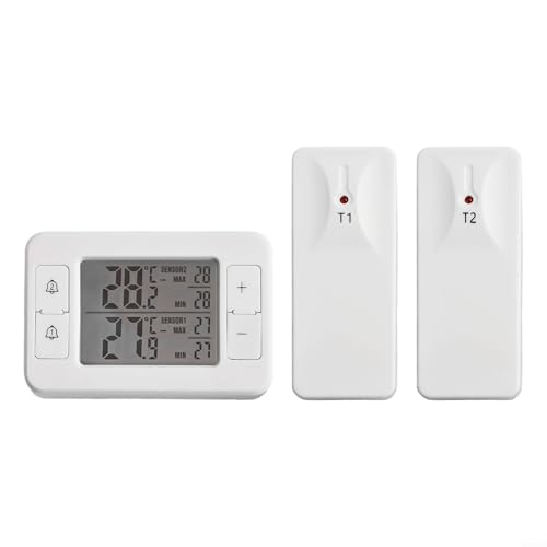 MoSundi Home Termometro Wireless per Frigorifero e Conservazione Frigorifero con Allarme in Tempo Reale 9.5x2cm Bianco