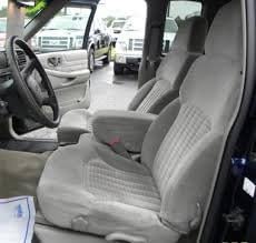 Miniatura 2 de Durafit Seat Covers, C1030-X7 1998-2003 - Chevy S10 6040 Asiento dividido con reposacabezas moldeados y consola central de apertura. Fundas de