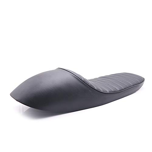 Sella lunga con gobba in rilievo retrò vintage nera per Cafe Racer Tracker Saddle XT750 600 350