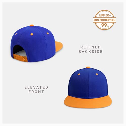 Image of CHOK.LIDS Flat Bill Visor Classic Snapback Hat Blank Adjustable Brim High Top End Trendy Color Style Plain Tone Baseball Cap