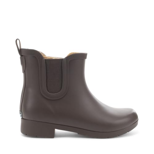 Image of Chooka Women's Delridge Waterproof Faux Fur Chelsea Rain Boot Slip On | Ladies pull-on street style shoes with plush lining, built for puddles, styled for the city