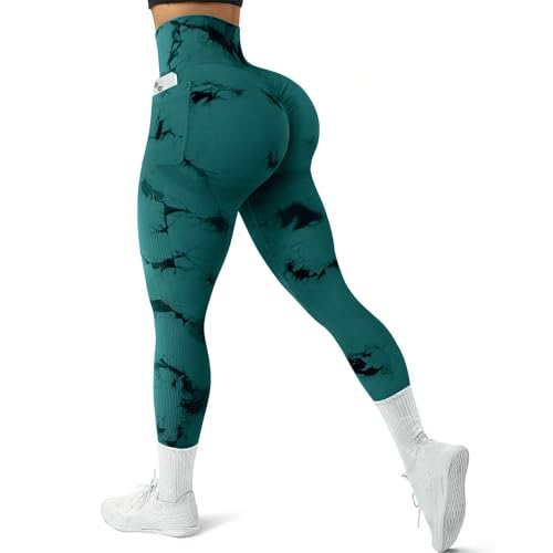Litthing Gym Leggins Deporte Mujer Yoga Tie Dye Leggings Push Up Suaves Elásticos Tie Dye Mujer Anticeluliticos sin Costuras Opaco Scrunch Pantalones Sports Running