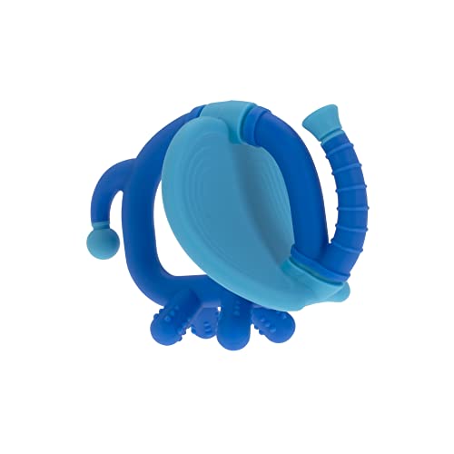 Image of Nuby Geo Zoos Massaging Teether - Baby Teething Toy - Soft Easy Grip - 3+ Months - Elephant