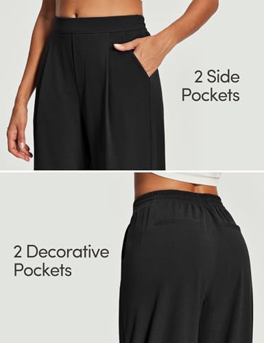 IUGA Wide Leg Pants Woman High Waisted Dress Work Pants Women Pull on Stretchy Business Casual Trousers Slacks with Pockets4