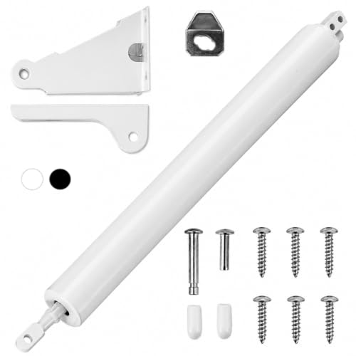 Storm Door Closer 1 Set Screen Door Closer Pneumatic Door Bracket Window Closer Safety Closure with Hold Open for Storm(White)