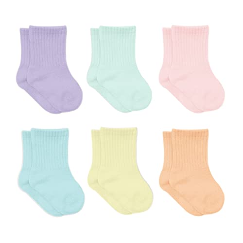 Image of bistyle Baby Grip Ankle Socks 6 Pairs | Newborn Infant Toddlers Socks Organic Cotton | Kids Boys Girls Ankle