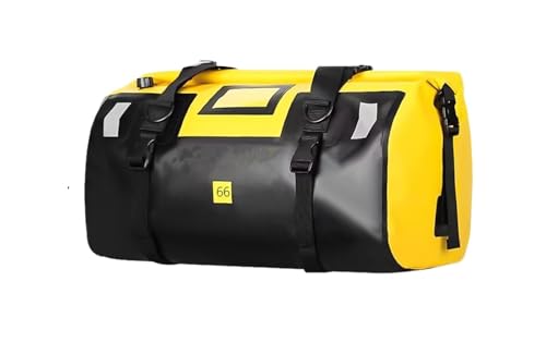 Sac voyage moto étanche 66L jaune sacoche arrière universelle