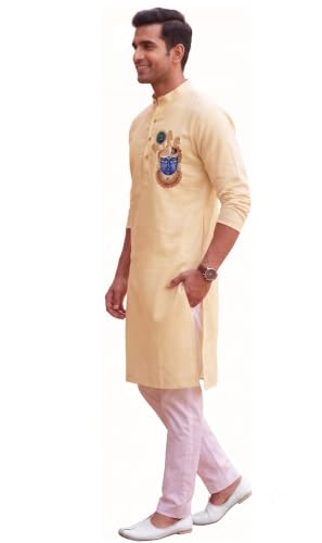 Image of Men's Digital Printed Kurta for Festival Navratri Pooja