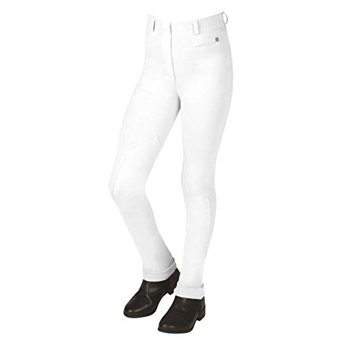 Dublin Supa-Fit Pull On Knee Patch Breeches White Childs 6
