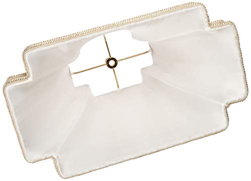 Image of Royal Designs Rectangle Bell with Bottom Gallery Inverted Corner Designer Lamp Shade, Antique Gold, (5.5 x 7.5) x (8.2 x 14.25) x 9.75
