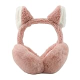 GANYKQ 冬 ティーン フラシ天 イヤーウォーマー 伸縮性 防風 動物のぬいぐるみ 耳の形 イヤーマフ 大人 冬 サイクリング スキー用品