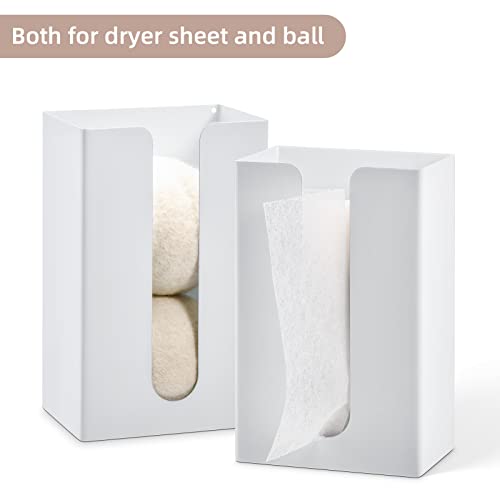 Image of SUBEKYU Magnetic Dryer Sheet Holder for Laundry Room ,Dryer Sheet Container,Iron Dryer Sheet Dispenser for Laundry Storage and Organizition, Wall Dryer Sheet Box,Fabric Sheet Holder,White