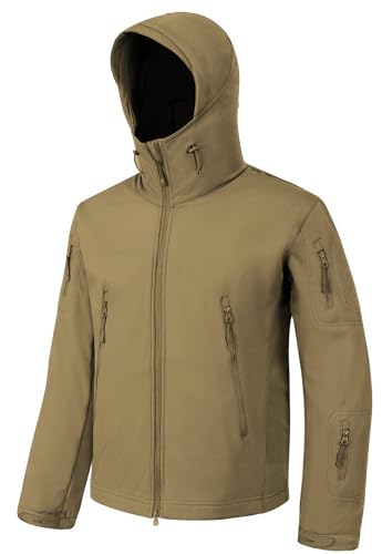 Image of Men's Softshell Jacket Fleece Windproof Waterproof Thermal Tactical Coat Outdoor Jacket Hiking Camping