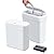 funest 2 Pack Bathroom Trash Can with Lid, 3 Gal/12 L & 2.7 Gal/10L Garbage Can with Pop-Up Lid, Small Spaces Plastic Trash Can, Slim Trash Bin Waste Basket for Bathroom,Rv, Office, White