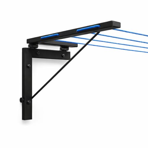 Image of Clothes Drying Stand Wall Mounted /Cloth Dryer Stand /Clothes Hanger for Drying Clothes Foldable for Home Or Balcony with 50 Feet Rope and Fasteners Set (Metal-Black Powder Coating L Shape)