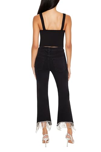 Forever 21 womens Rhinestone Fringe High-rise Jeans4