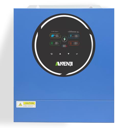 Aninerel 5kW Hybrid-Wechselrichter 48Vdc zu 230Vac, Integriertes WiFi-Modul, 2 AC-Ausgänge,PV 60-500Vdc,Off Grid Reine Sinus Welle Solar Wechselrichter 100A MPPT Für Bleisäure-und Lithium-Batterien